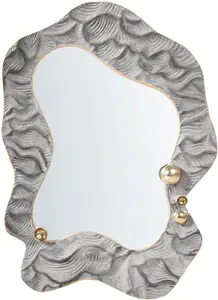 Beliani Linas Wall Mirror 51x67 cm Grey