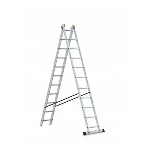 AWTools AW23074 divdaļīgas alumīnija daudzfunkcionālās kāpnes 2x11 pakāpieni 150kg