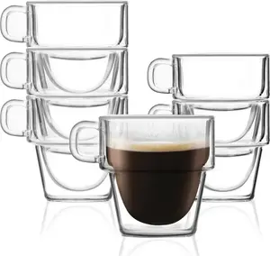 Vialli Design Senso Thermal Espresso Glasses 150ml, Set of 6