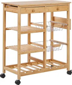 Beliani MORINO Kitchen Trolley in Light Wood