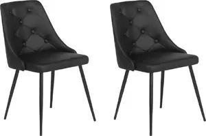 Beliani Valerie Dining Chairs, Set of 2, Faux Leather, Black