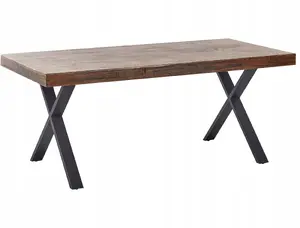 Stół do jadalni CLIFTON Ciemnobrązowy 180 cm 90 cm Drewno sosnowe