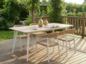 Beliani RODALLO Dining Table 160 x 90 cm with Travertine Effect Finish