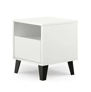 Прикроватная тумба Topeshop SCANDI 1S с 1 выдвижным ящиком, черно-белая