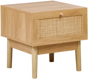 Beliani NIVO Nightstand with 1 Drawer, Light Brown