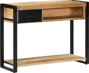 vidaXL Konsola Stolik 100x35x75 cm lite drewno surowe mango