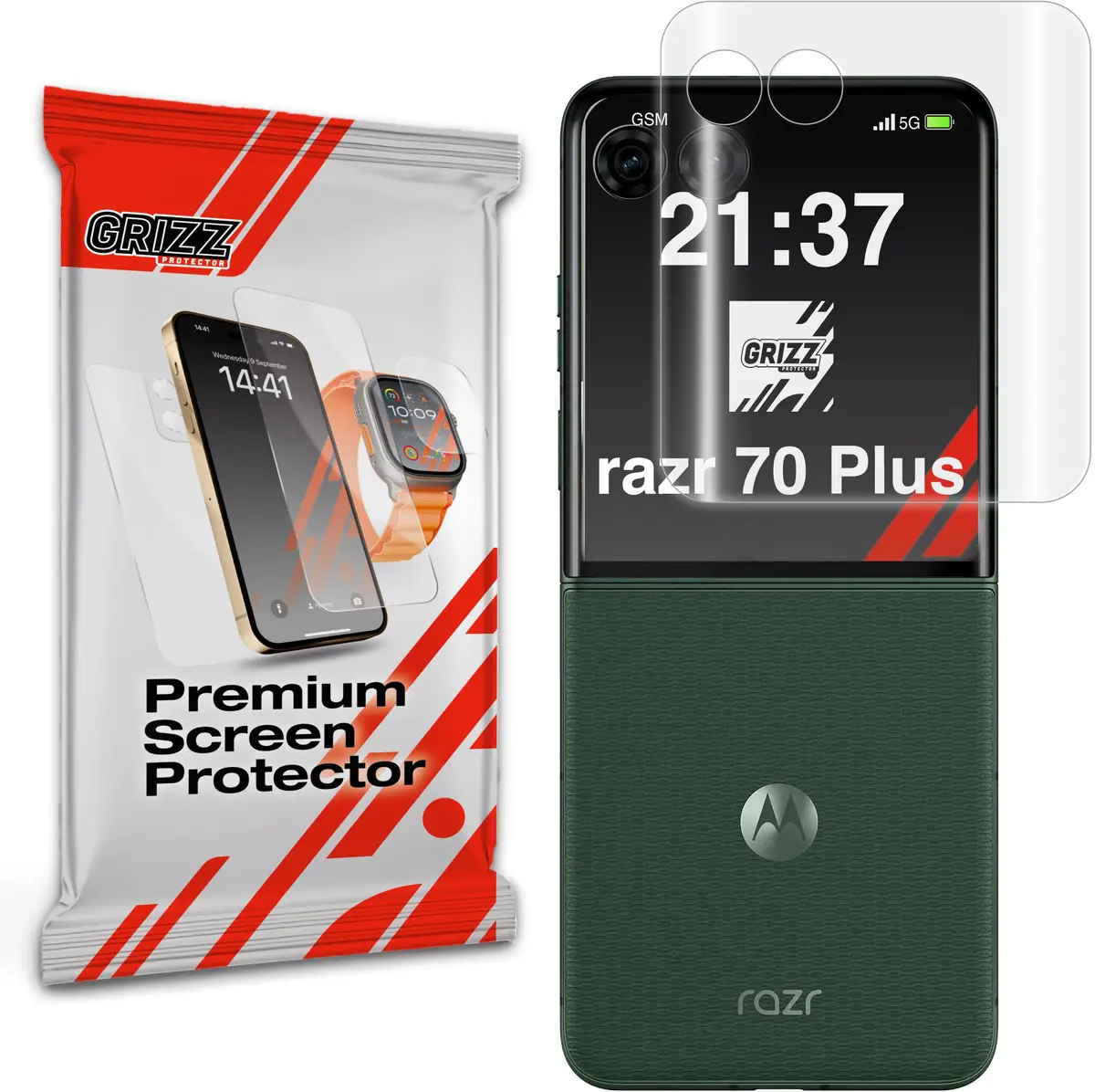 GrizzGlass Hydrofilm hidrogēla ekrāna aizsargplēve Motorola