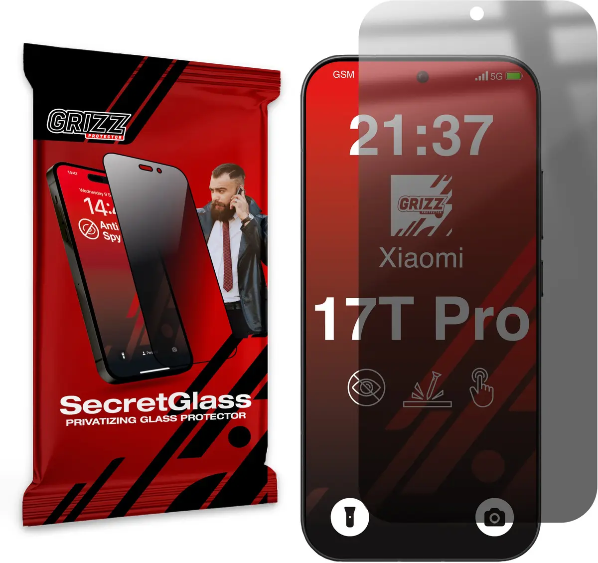 GrizzGlass SecretGlass matēts privātuma ekrāna aizsargstikls