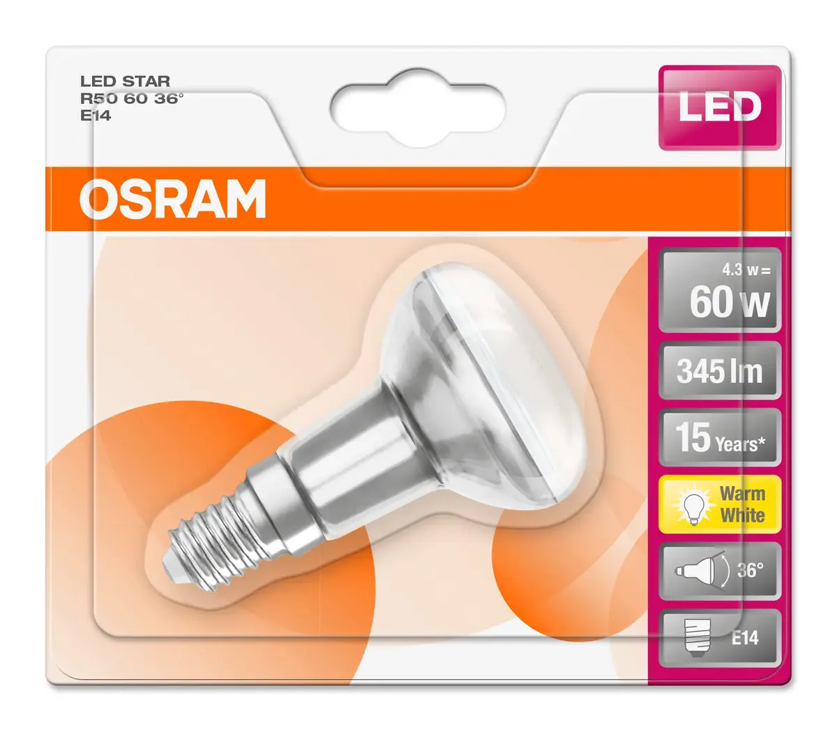 Osram STAR R50 LED Reflector Lamp 4.3W E14 Photo 3