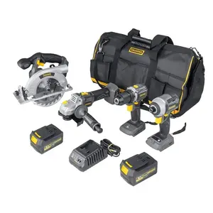 18V Cordless Power Tool Set with 4 Tools and 2x4Ah Batteries