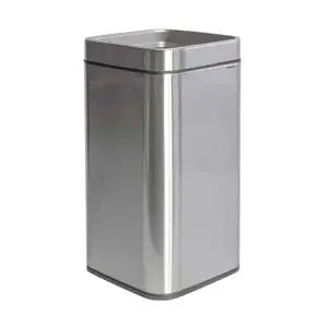MAULprime 25L Rectangular Waste Container, Stainless Steel, Black and Silver