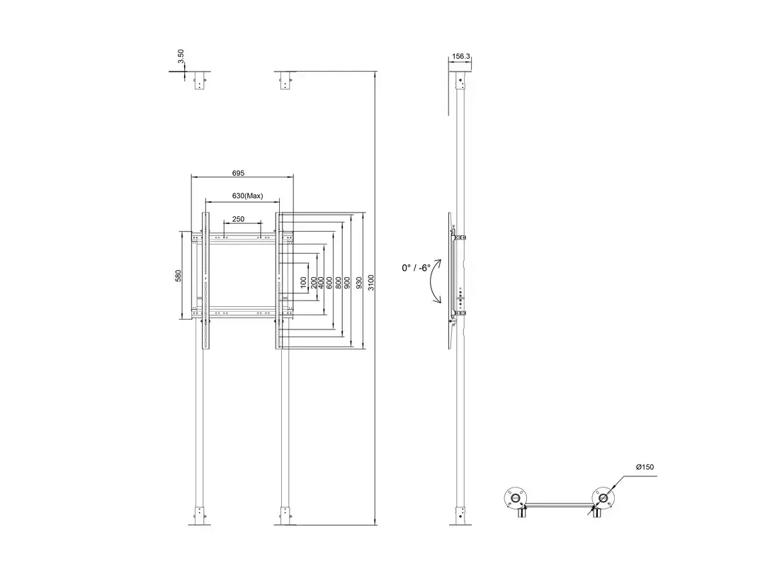 Multibrackets M Floor to Ceiling Mount Pro MBFC2P1UPHD Photo 11