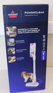 Bissell PowerClean Cordless Stick Vacuum, 200W, 40-minute runtime, HEPA filter, Warm White/Gray/Sparkling Silver