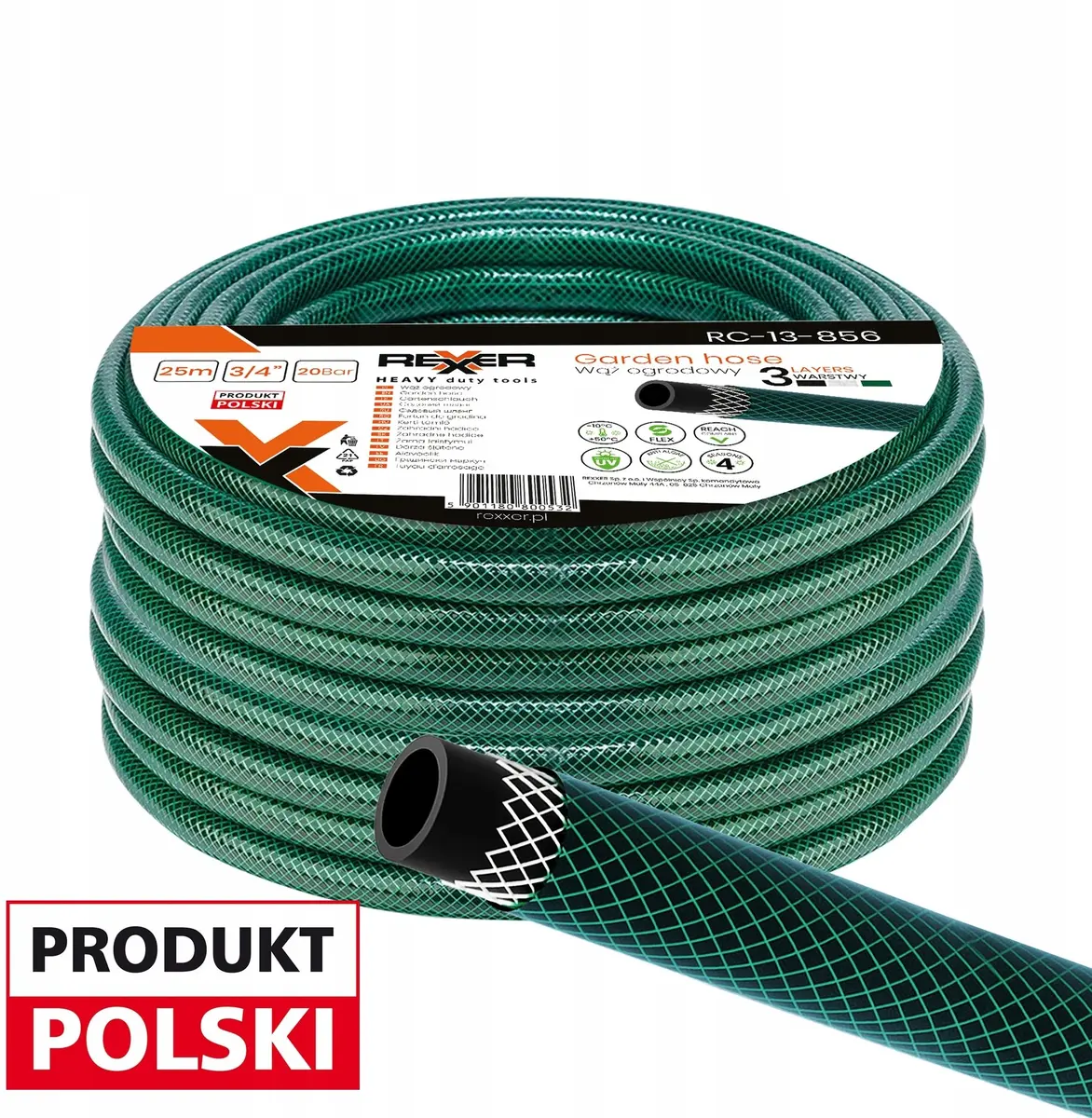 Ehrle 3-slāņu dārza šļūtene 3/4 collas
