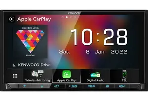 Kenwood DMX8021DABS 2-DIN Car Media Receiver with 7-inch Touchscreen, Wi-Fi, Bluetooth, and DAB+ Radio