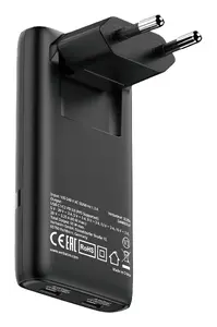 Verbatim Fold 'n' Go GaN Charger 65W with 2x USB-C Ports, Black