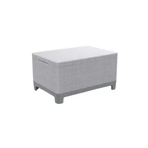 Keter Scandi Storage Table dārza galds ar mantu glabātuvi, gaiši pelēks un tumši pelēks