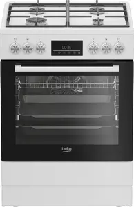 Beko FBM62330GWDTN Freestanding cooker Electric Gas Black, White