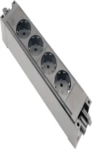 helos 4-Way Power Strip with GST18 Connector and CEE7/3 Sockets, Black