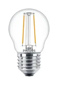 PHILIPS LED Bulb, P45, E27, 2 W, 250 lm, 2700 K