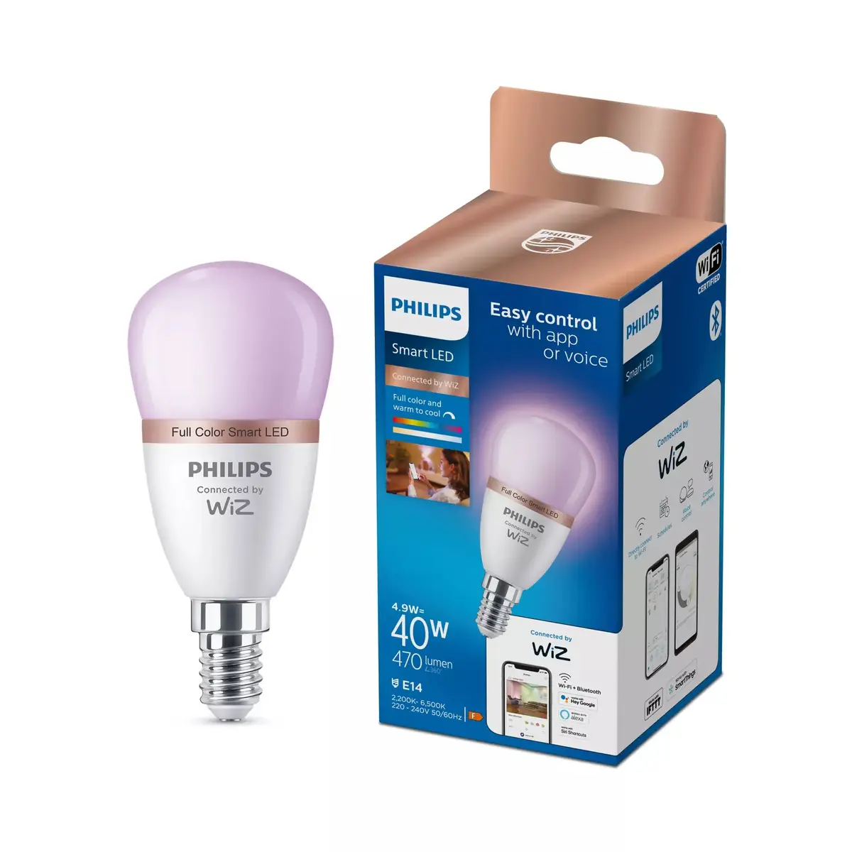 Умная лампа Philips Wiz P45 E14 LED 4.9 Вт Photo 2