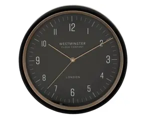 Clock Atmosphera Sven, gold/black, plastic, D29 cm