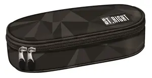 ST_RIGHT GEOMETRIC GREY Pencil Case, Black and Grey