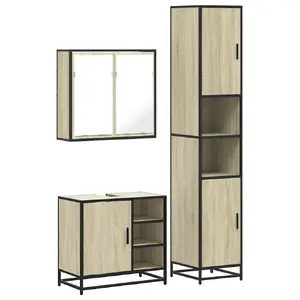 Комплект мебели для ванной комнаты VidaXL 3301086, дуб