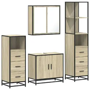 Комплект мебели для ванной комнаты VidaXL 3301246, 4 предмета, цвет дуб