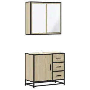 Комплект мебели для ванной комнаты VidaXL 3300896, дуб, 2 предмета