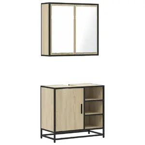 Комплект мебели для ванной комнаты VidaXL 3300906, дуб, 2 предмета
