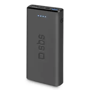 SBS Mobile TTBB10000FASTK Power Bank 10000 mAh Lithium Polymer with 2 USB Type-A Ports Black