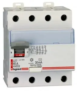 Legrand P304 Residual Current Circuit Breaker 4P 40A 0.5A Type AC