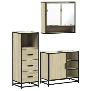 Комплект мебели для ванной комнаты VidaXL 3301056, дуб