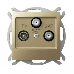 Ospel Impresja GPA-Y2S/m/28 RTV-SAT-SAT Antenna Socket, Gold