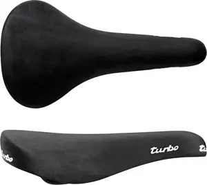 Selle Italia Turbo 1980 Nubuk L1 Bicycle Saddle, Fec Alloy Rails, Nubuk Leather, Black