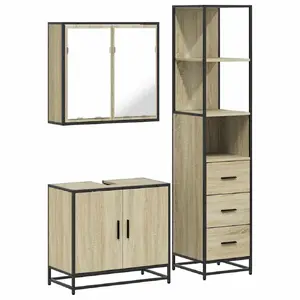 Комплект мебели для ванной комнаты VidaXL 3301126, дуб