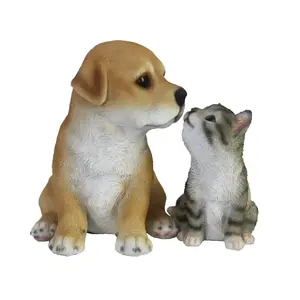 Esschert Design Labrador Puppy Decorative Statue, Polyresin, Brown/Grey