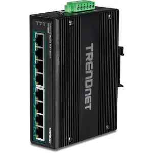 Trendnet TI-PG80B Gigabit Ethernet Network Switch with 8 RJ-45 Ports and Power over Ethernet PoE Support in Black