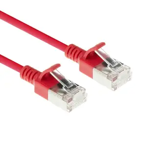 Сетевой кабель ACT Cat6a S/FTP Slimline, 5 м, RJ45, LSZH, красный