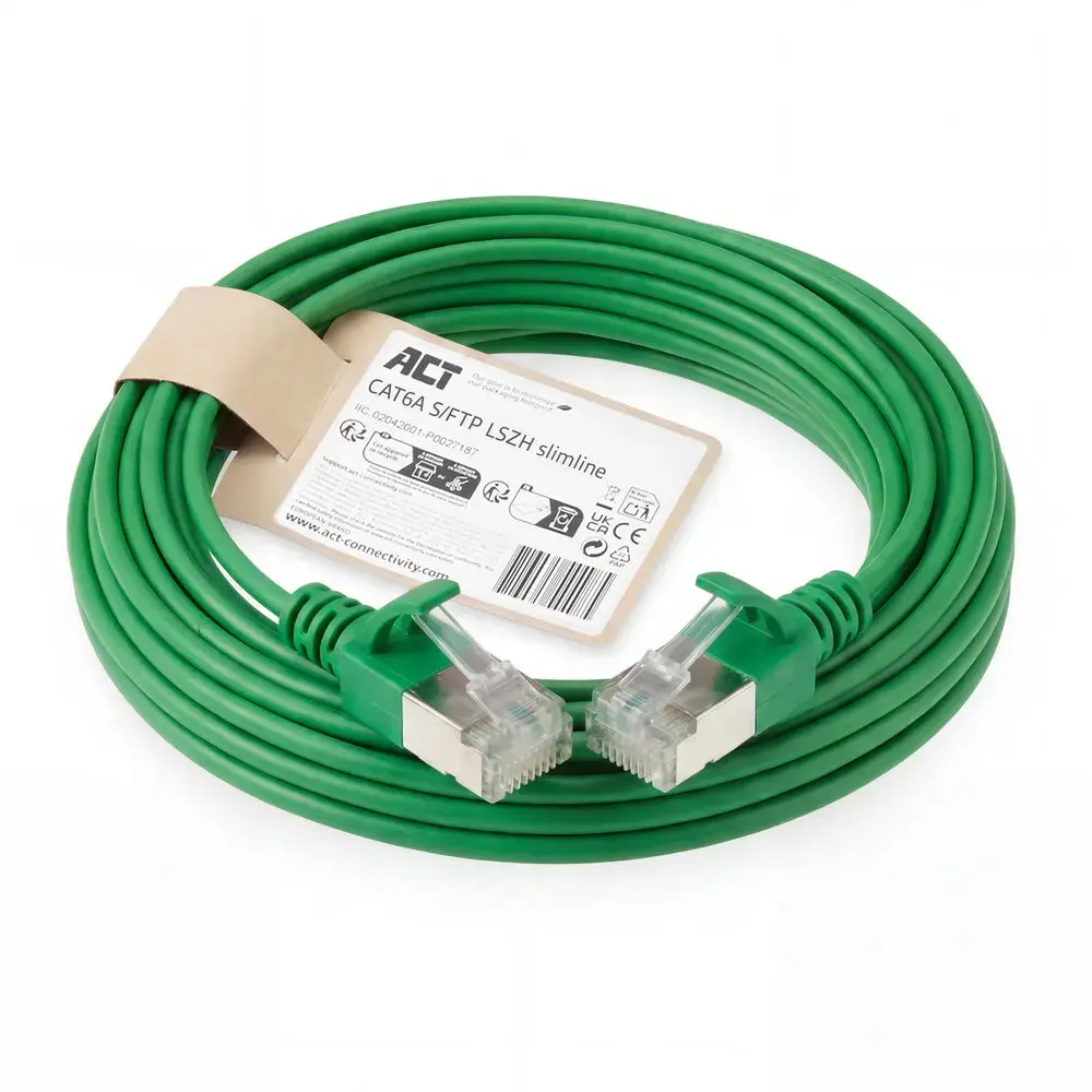 ACT Green 7m CAT6A S/FTP tīkla kabelis Photo 2