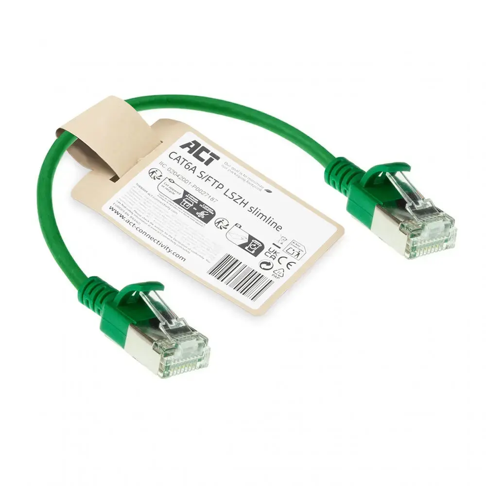 Сетевой кабель ACT CAT6A S/FTP Slimline 0.15м Photo 2