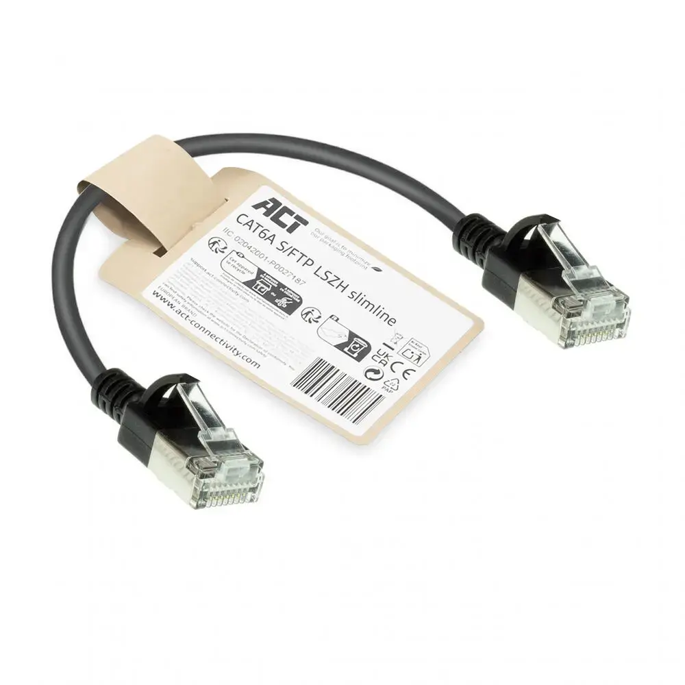 Сетевой кабель ACT DB7930 CAT6A Slimline 0.15м Photo 2