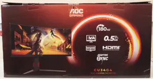 AOC CU34G4 Curved 34-inch Fast VA UWQHD 3440x1440 180Hz 1ms Gaming Monitor with HDMI and DisplayPort