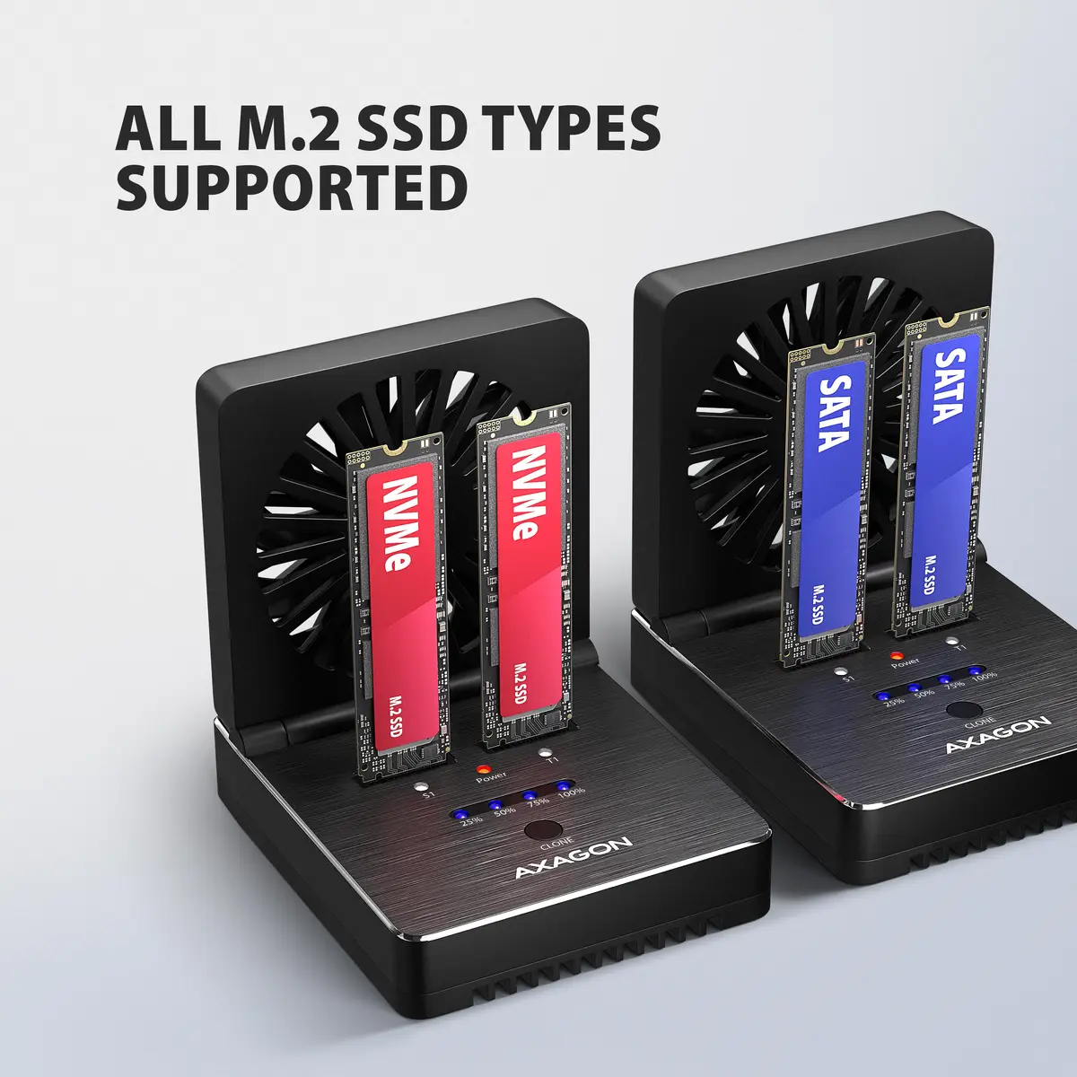 Док-станция Axagon ADSA-M2C22 для M.2 NVMe и SATA SSD Photo 4