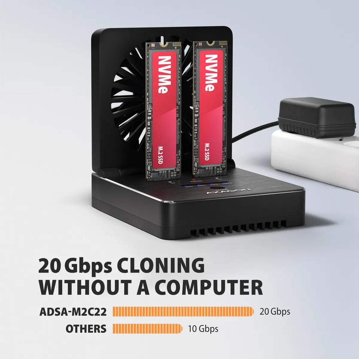 Док-станция Axagon ADSA-M2C22 для M.2 NVMe и SATA SSD Photo 5