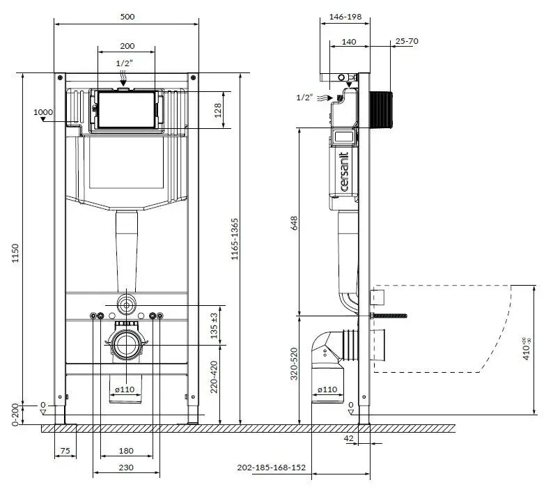 Hanging Toilet Set Cersanit S701-781 Photo 3