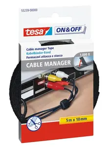 Кабельный органайзер Tesa 55239, полиамид, черный