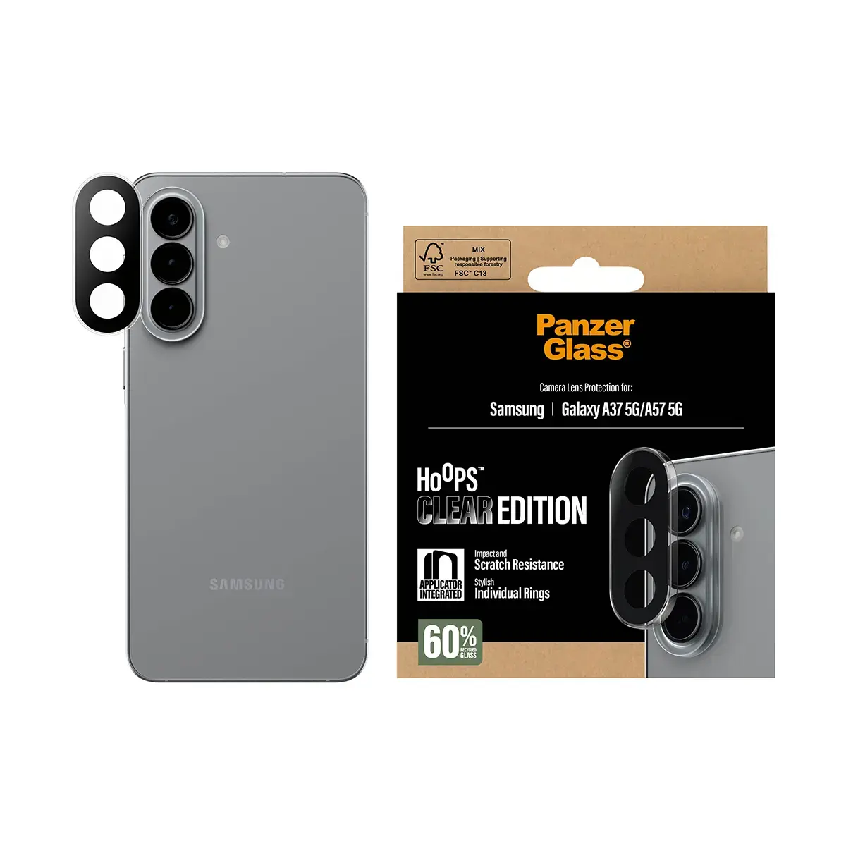 Защитное стекло для камеры PanzerGlass Hoops для Samsung Galaxy A37/A57 Photo 2