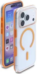 Delock Protective Case for iPhone 17 Pro with MagSafe Compatibility, Transparent-Orange